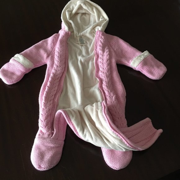 FADED GLORY Pink Cable Sweater Hooded Snow Suit - Picture 5 of 10